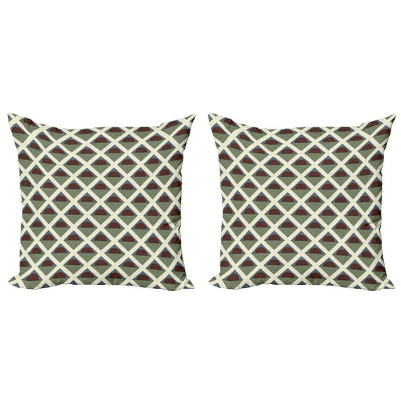 Ambesonne Retro Throw Pillow Cover 2 Pack, Pop Art Half Circles, 24", Multicolor