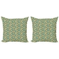 thumbnail image 1 of Ambesonne Retro Throw Pillow Cover 2 Pack, Vertical Ogee Shapes Vintage, 24", Cream Beige Blue, 1 of 2