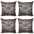 thumbnail image 1 of Ambesonne Retro Throw Pillow Cover 4 Pack, Abstract Colored Stones, 24", Mauve Teal Ivory, 1 of 6