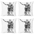 thumbnail image 1 of Ambesonne Retro Throw Pillow Cover 4 Pack, Antique King, 20", Black White, 1 of 7