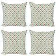 thumbnail image 1 of Ambesonne Retro Throw Pillow Cover 4 Pack, Aquatic Life Ocean Fish, 20", Salmon Brown Turquoise, 1 of 5