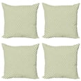 thumbnail image 1 of Ambesonne Retro Throw Pillow Cover 4 Pack, Bias Green Stripes, 18", Jade Green and Cream, 1 of 2