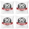 thumbnail image 1 of Ambesonne Retro Throw Pillow Cover 4 Pack, Birthday Red Ribbon, 18", Red Grey White, 1 of 7