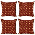 thumbnail image 1 of Ambesonne Retro Throw Pillow Cover 4 Pack, Colorful Fifties Shapes, 24", Multicolor, 1 of 2