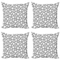 thumbnail image 1 of Ambesonne Retro Throw Pillow Cover 4 Pack, Grey White Balls Rounds, 20", Grey White, 1 of 2