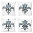 thumbnail image 1 of Ambesonne Retro Throw Pillow Cover 4 Pack, Grunge Renaissance, 24", Blue White Black, 1 of 6