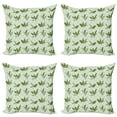 thumbnail image 1 of Ambesonne Retro Throw Pillow Cover 4 Pack, Palm Leaves Geometric, 24", Olive Green Cream, 1 of 2