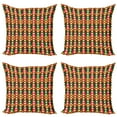 thumbnail image 1 of Ambesonne Retro Throw Pillow Cover 4 Pack, Pop Art Geometric Pastel, 16", Multicolor, 1 of 5