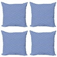 thumbnail image 1 of Ambesonne Retro Throw Pillow Cover 4 Pack, White Classic Polka Dots, 18", Violet Blue White, 1 of 2