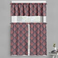 thumbnail image 1 of Ambesonne Retro Valance & Curtain, Shabby Damask Rococo, 55"x30", Dark Coral Blue Grey, 1 of 6