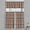 thumbnail image 1 of Ambesonne Retro Valance & Curtain, Vintage Striped Grid Art, 55"x24", Black Orange White, 1 of 6