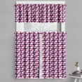 thumbnail image 1 of Ambesonne Retro Valance & Curtain, Whimsical Rounded Shapes Plot, 55"x30", Pink Quartz and White, 1 of 1