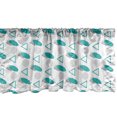 thumbnail image 1 of Ambesonne Retro Valance Pack of 2, Triangles Swirly Lines Dots, 42"X18", Seafoam and Charcoal Grey, 1 of 3