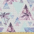 thumbnail image 1 of Ambesonne Retro Wave Fabric by the Yard Upholstery, 90s Palm Tree Polka Dots, 10 Yards, Seafoam Pale Pink, 1 of 5