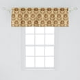 thumbnail image 1 of Ambesonne Retro Window Valance, Art Deco Inspired Primitive Pattern of Repeating Flowers with Faded Effect, Curtain Valance for Kitchen Bedroom Decor with Rod Pocket, 54" X 18", Beige and Caramel, 1 of 2