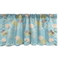 thumbnail image 1 of Ambesonne Retro Window Valance, Bicycles Seashells Pebbles, 42" x 18", Pale Teal Mustard, 1 of 3