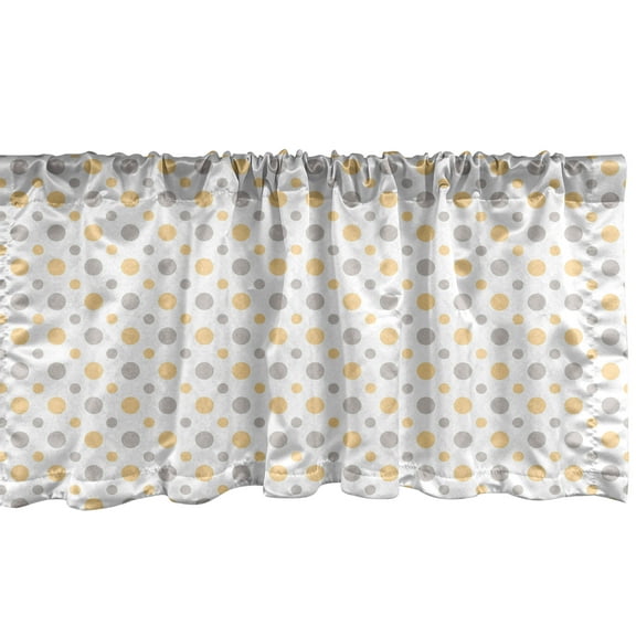 Ambesonne Retro Window Valance, Big Small Shabby Dots, 42" x 12", Cadet Blue Orange White