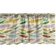 thumbnail image 1 of Ambesonne Retro Window Valance, Bohemian Feathers Pattern, 54" X 18", Eggshell and Multicolor, 1 of 3