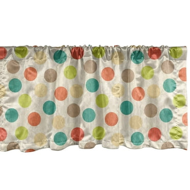 Ambesonne Retro Window Valance, Colorful Circles Grungy, 54" X 12", Multicolor