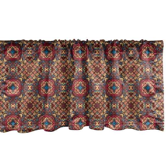 Ambesonne Retro Window Valance, Colorful Image, 54" X 18", Multicolor