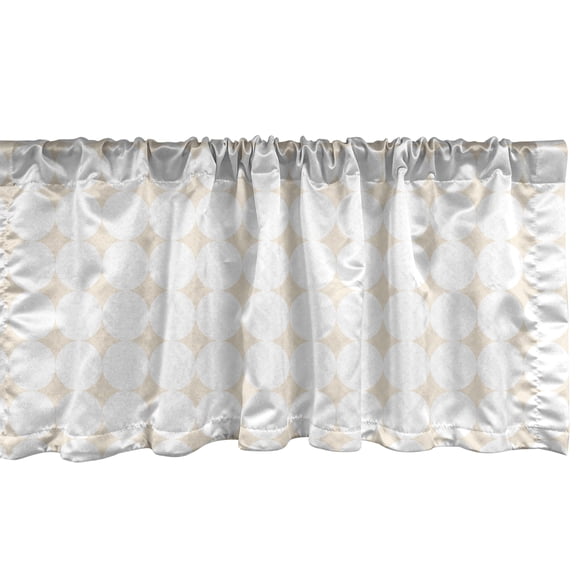 Ambesonne Retro Window Valance, Pastel Simple Shapes, 42" x 18", Champagne White