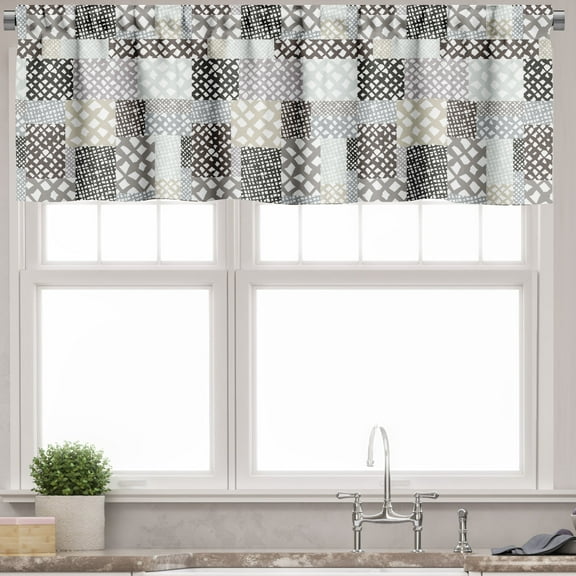 Ambesonne Retro Window Valance, Patchwork Style, 54" X 18", Multicolor