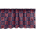 thumbnail image 1 of Ambesonne Retro Window Valance, Rococo Baroque Influences, 42" x 18", Indigo and Vermilion, 1 of 3