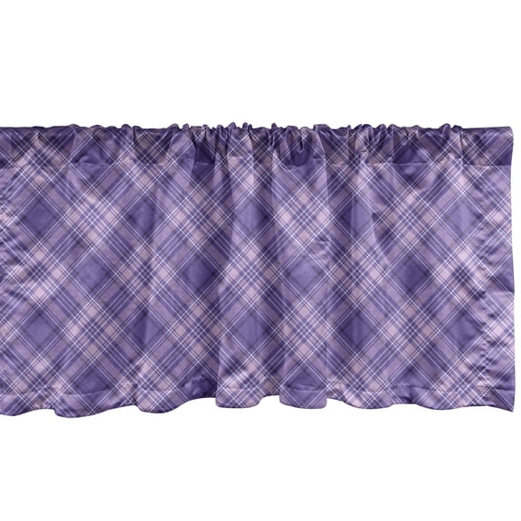 Ambesonne Retro Window Valance, Squares from Vectorel Stripes, 54" X 18", Blue Violet Lilac