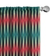 thumbnail image 1 of Ambesonne Rhombus 4-Panel Curtains, Altered Harlequin Graphic, 56"x63", Teal Vermilion, 1 of 4