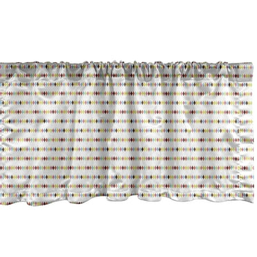 Ambesonne Rhombus Print Window Valance, Colorful Abstract, 54" X 18", Multicolor
