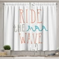 thumbnail image 1 of Ambesonne Ride the Wave Kitchen Curtains, Exotic Sports, 55"x39", Pale Pink Aqua, 1 of 3