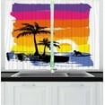 thumbnail image 1 of Ambesonne Ride the Wave Kitchen Curtains, Tropical Beach, 55"x39", Multicolor, 1 of 2