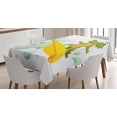 thumbnail image 1 of Ambesonne Ride the Wave Tablecloth Rectangular Table Cover, Crocodile, 52"x70", Olive Green Mint Yellow, 1 of 3