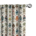 thumbnail image 1 of Ambesonne Robot Curtains, Super Robot, Pair of 28"x95", Multicolor, 1 of 5