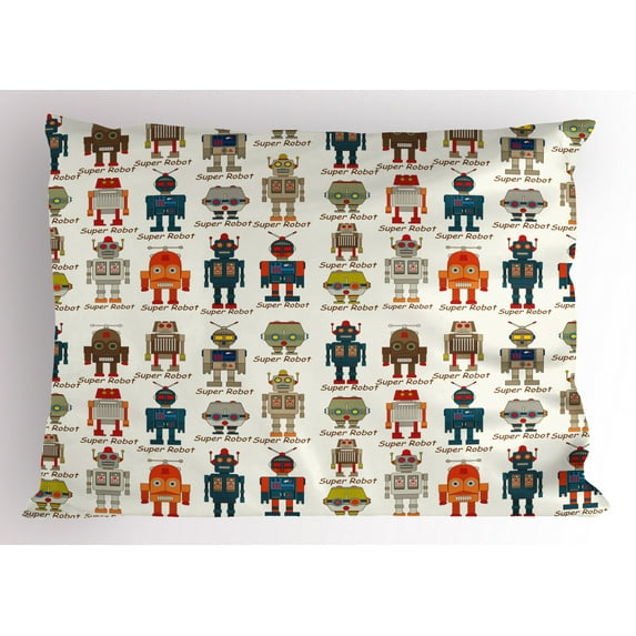 Ambesonne Robot Pillow Sham, Super Robot, 36" X 20", Multicolor