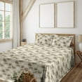 thumbnail image 1 of Ambesonne Rock Fitted & Flat Sheet with Sham 3 Pcs Set, Stone Peeble Creamy Design Art, Twin, Army Green Pale Khaki, 1 of 1