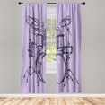 thumbnail image 1 of Ambesonne Rock Music Curtains, Sketchy Drummer Artwork, Pair of 28"x84", Pale Mauve, 1 of 2