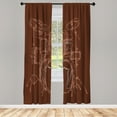 thumbnail image 1 of Ambesonne Rock Music Curtains, Sketchy Drummer Artwork, Pair of 28"x95", Pale Redwood, 1 of 2