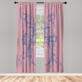 thumbnail image 1 of Ambesonne Rock Music Curtains, Sketchy Drummer Print, Pair of 28"x84", Pastel Pink, 1 of 2