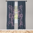 thumbnail image 1 of Ambesonne Rock Music Curtains, Sketchy Drummer Print, Pair of 28"x84", Sea Blue, 1 of 2