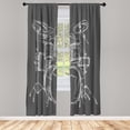 thumbnail image 1 of Ambesonne Rock Music Curtains, Sketchy Drummer Print, Pair of 28"x95", Charcoal Grey, 1 of 2