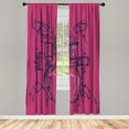 thumbnail image 1 of Ambesonne Rock Music Curtains, Sketchy Drummer Print, Pair of 28"x95", Magenta Indigo, 1 of 2