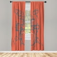 thumbnail image 1 of Ambesonne Rock Music Curtains, Sketchy Drummer Print, Pair of 28"x95", Salmon Blue, 1 of 2