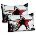 thumbnail image 1 of Ambesonne Rock Music Pillow Sham 2 Pack, Guitar Player Star, 26"x20", Black Red Peach, 1 of 3