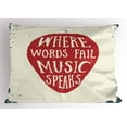 thumbnail image 1 of Ambesonne Rock Music Pillow Sham, Musical Slogan Pick, 26" X 20", Beige Red Slate Blue, 1 of 2