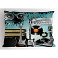 thumbnail image 1 of Ambesonne Rock Music Pillow Sham, Records Speakers, 36" X 20", Multicolor, 1 of 2