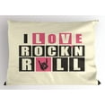 thumbnail image 1 of Ambesonne Rock Music Pillow Sham, Retro Slogan Grunge, 26" X 20", Charcoal Grey Beige Pink, 1 of 2