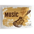 thumbnail image 1 of Ambesonne Rock Music Pillow Sham, Vintage Sketch Art, 26" X 20", Pale Coffee Brown, 1 of 2