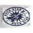 thumbnail image 1 of Ambesonne Rock Music Pillow Sham, Vintage Sun Stamp, 26" X 20", Cobalt Blue, 1 of 2