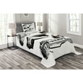 thumbnail image 1 of Ambesonne Rock Music Quilted Bedspread Set 2 Pcs, Electric Guitars, Twin Size, Multicolor, 1 of 6